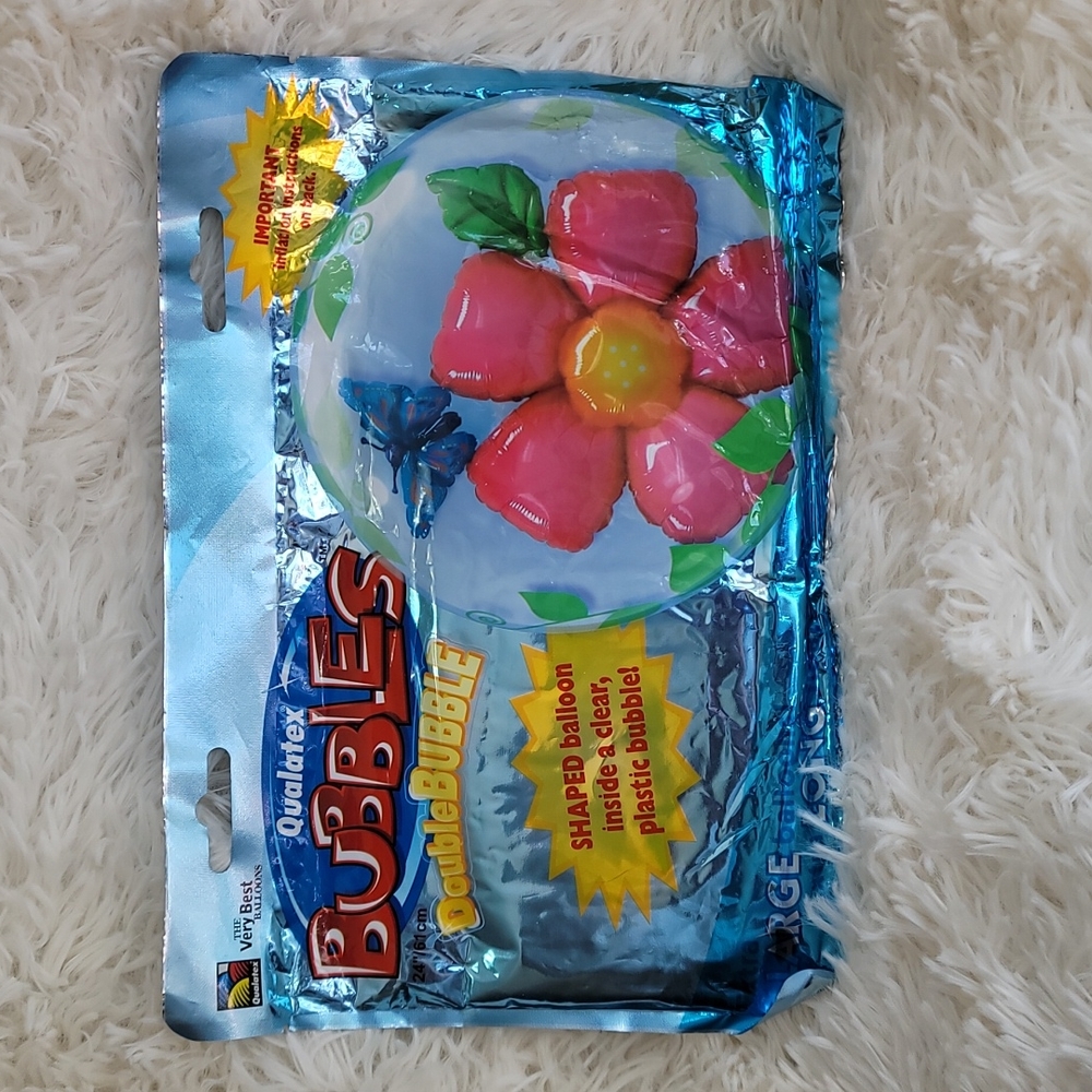 Flower & Leaves Double Bubble Balloon